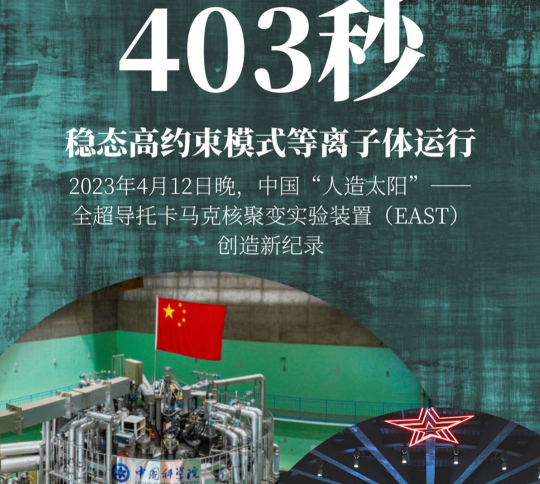 403秒！中国“人造太阳”获重大突破